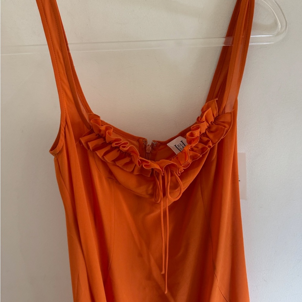 NWT Helsa Sheer Ruffled long dress - Picture 5 of 9